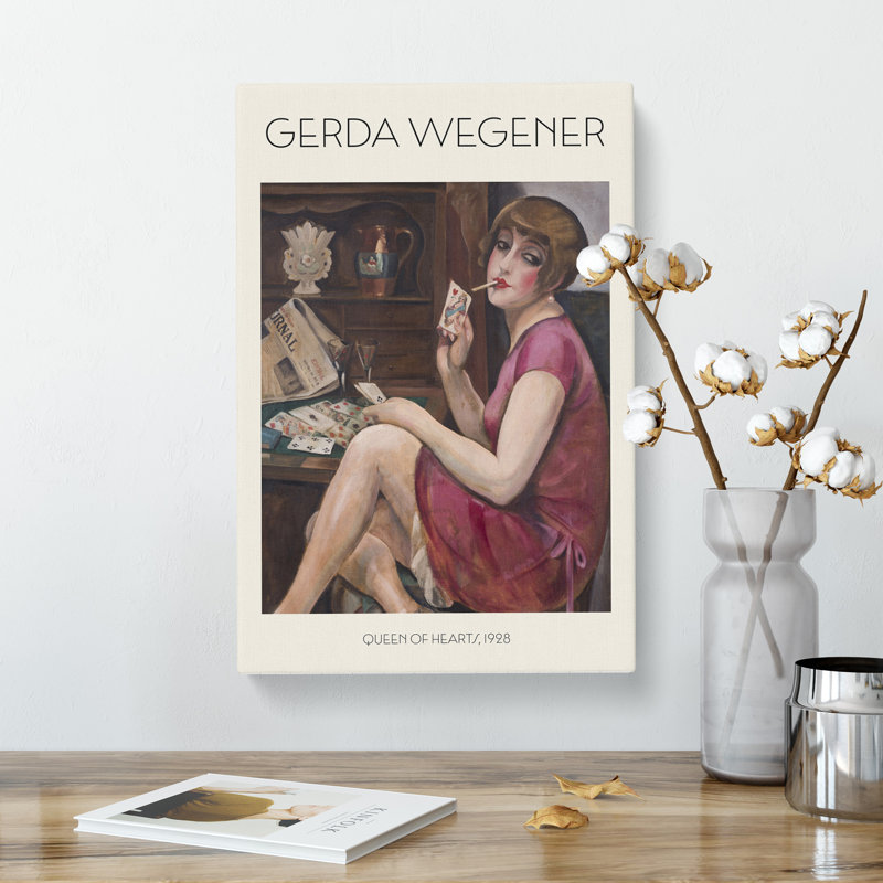 Queen Of Hearts by Gerda Wegener - Wrapped Canvas Painting, 76cm H x 50cm W x 3cm D