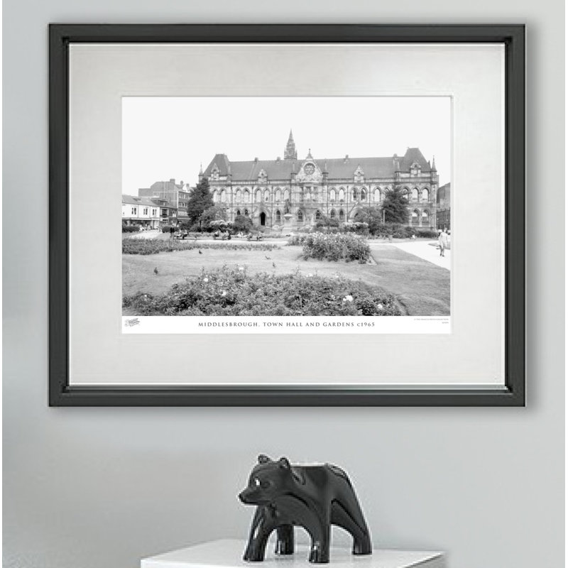 Middlesbrough, Town Hall And Gardens C1965 - Single Picture Frame Print, 28cm H x 36cm W x 2.3cm D