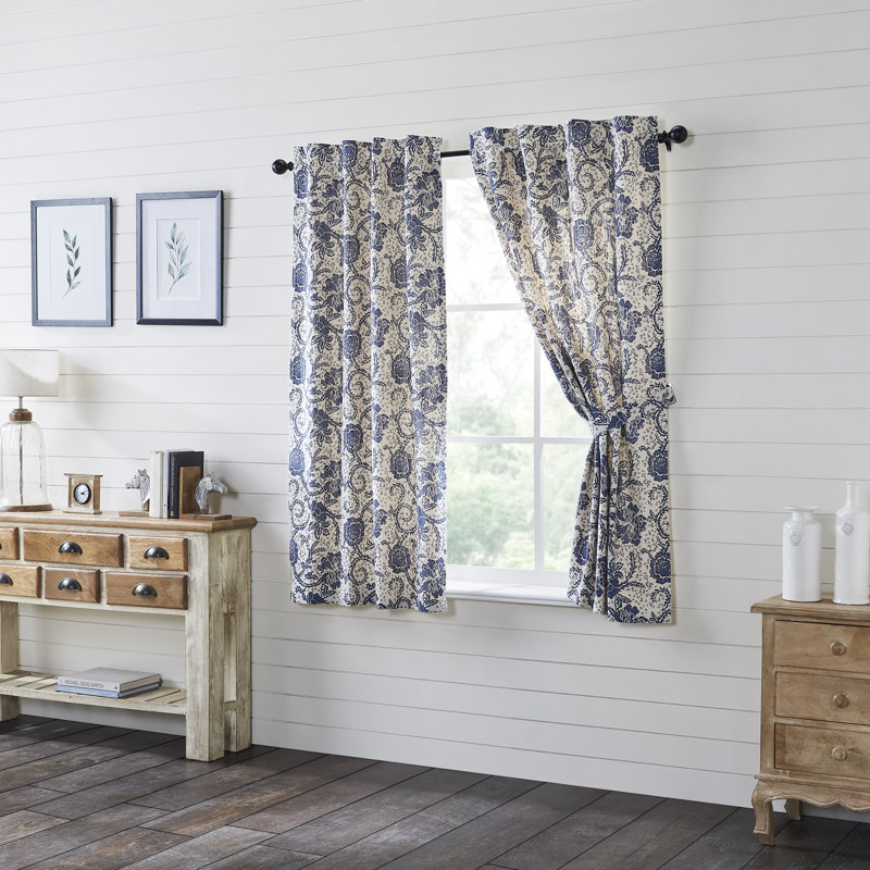 Besmira 100% Cotton Room Darkening Curtain Panel Pair, 36" W x 63" L
