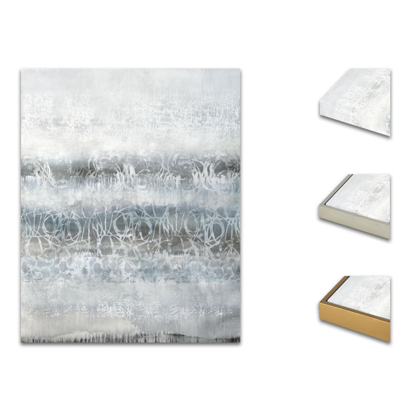Sterling Print by Jennifer Hollack Raboin, 48" H x 38" W x 2.25" D, Silver Frame Canvas