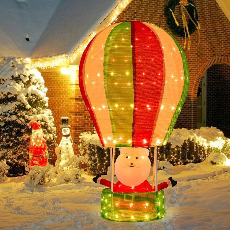 Père Noël en montgolfière pliable