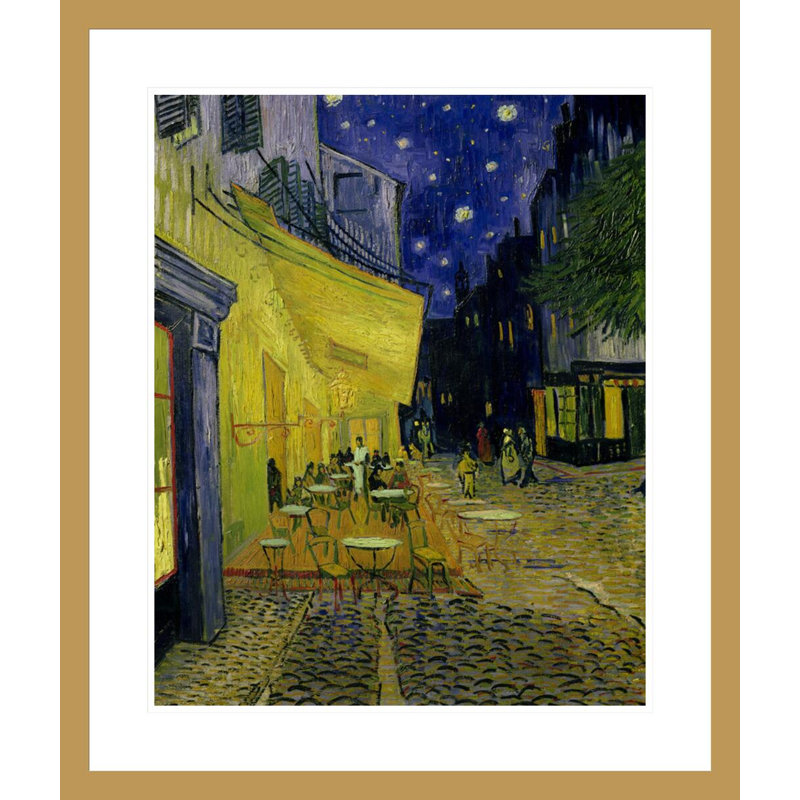 «Cafe Terrace Place du Forum Arles» par Vincent van Gogh, impression giclée encadrée, H 27,66 po x l 23,5 po