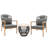 2-Person Patio Conversation Set with Cushions, Outdoor Furniture Rope Woven Chairs with Coffee Table-992381030