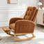 Chaise berçante à haut dossier avec repose-pieds, coussin moelleux et poche de rangement latérale-1013956391