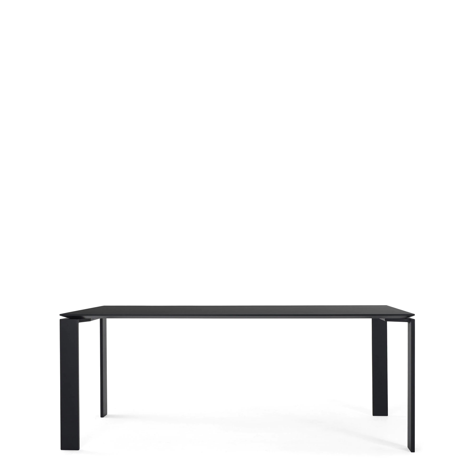 Four Dining Table, 28" H x 75" W x 35" D, Black
