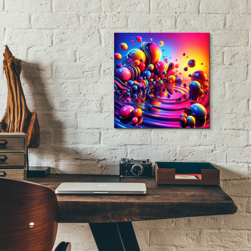  «Drops Of Color» par Rey Klimt, art mural en verre acrylique, H 12 po x l 12 po x P 0,13 po