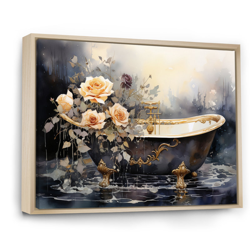 Baignoire Dameisha en or VI, 24" H x 32" W, Cadre naturel flottant