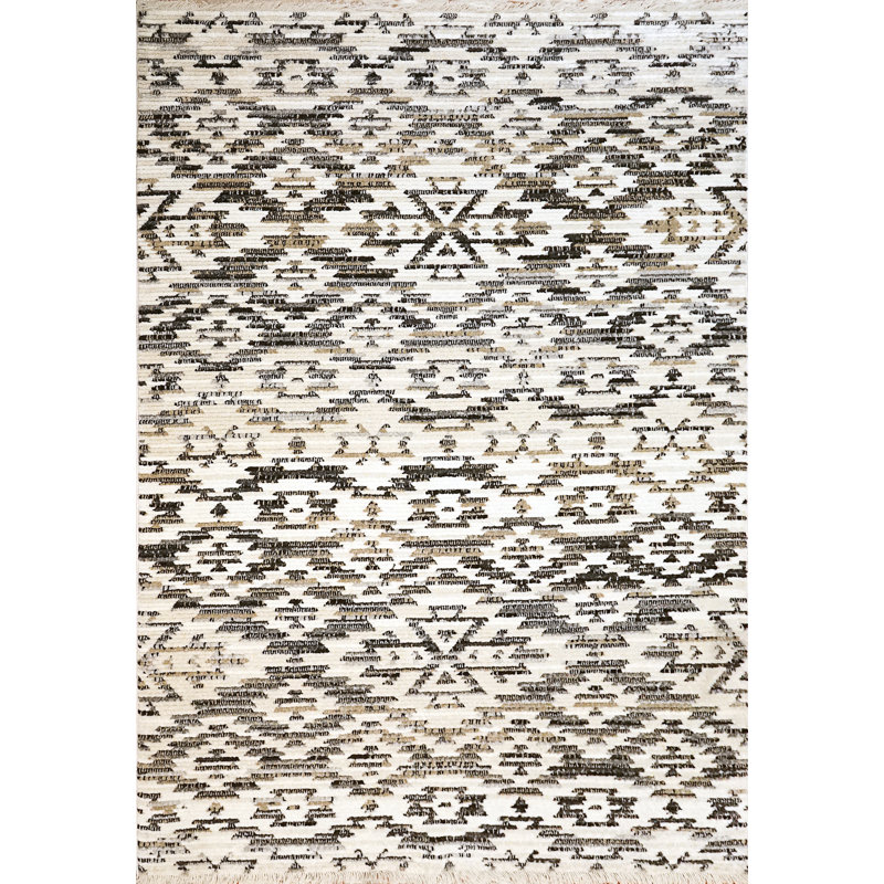 Tapis ivoire/gris sud-ouest Staub, Rectangle 7 pi 10 po x 10 pi 10 po