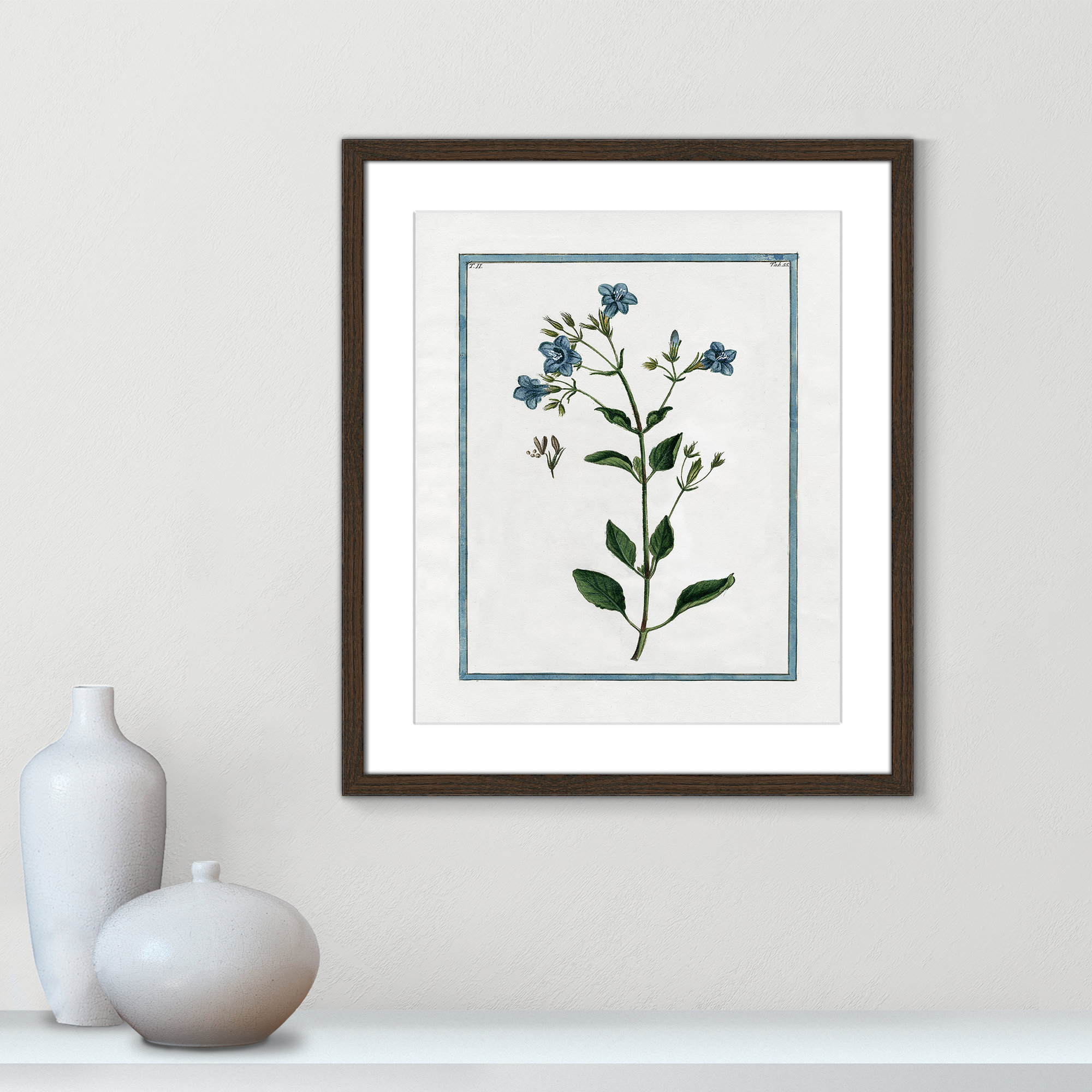 Shabby Elegance Botanical II - Framed Art, 16" W x 19" H, Walnut Framed