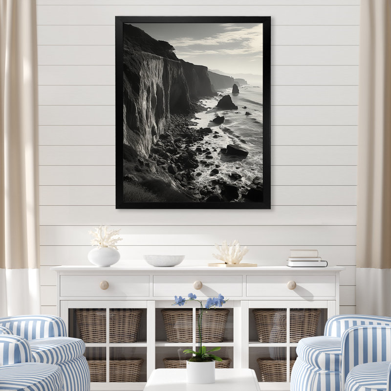 Barrise Coastal Animal Sunlit Coastal - reproduction sur toile, Cadre photo noir, H 44 po x l 34 po x P 1,5 po