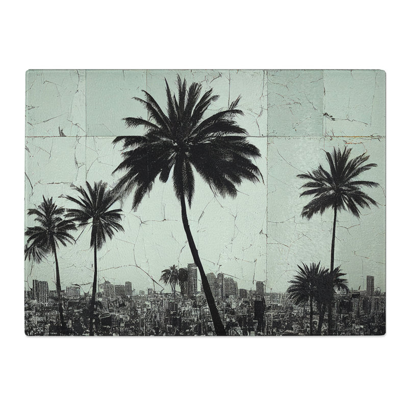 Expressive Palm Trees  Glass Chopping Board
