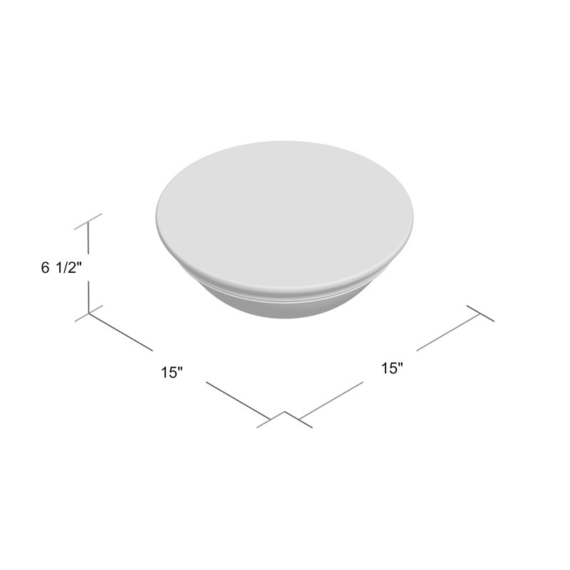 Plafonnier encastré simple à 3 lumières 15 po Byron, Blanc, Blanc