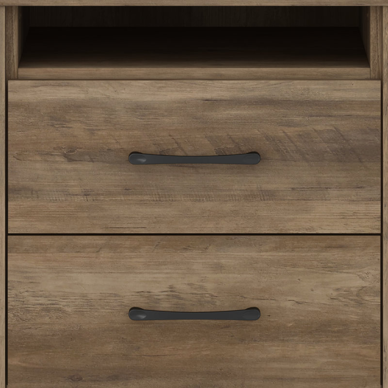  Allysyn 22.7" 2 Drawer Nightstand, Knotty Oak, Individual
