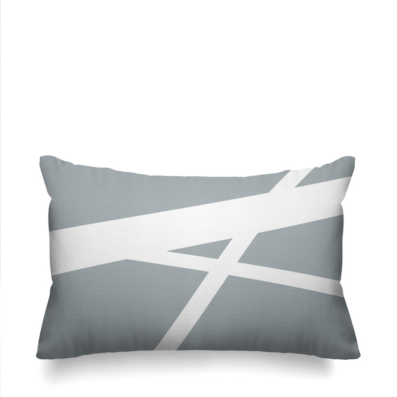 Seward Geometric Diamond Indoor/Outdoor Throw Pillow, Gray
