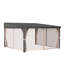 Pavillon de jardin mural en aluminium pour patio avec toit en acier galvanisé, véranda, rideaux et filet-96793221