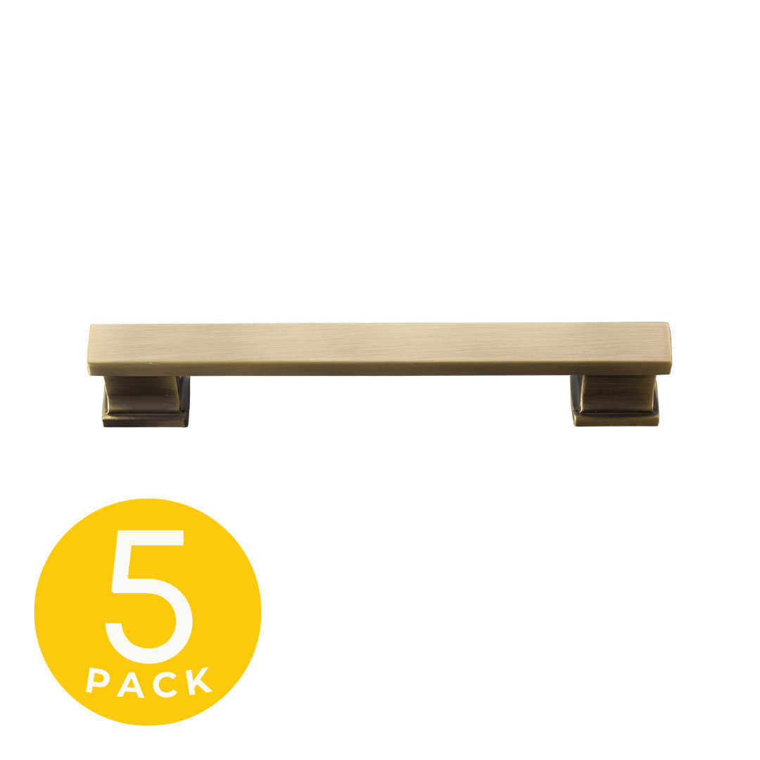 Hexa Series 5 in. (128 mm) Center-to-Center Modern Cabinet Handle/Pull (5-Pack) (Set of 5) Sapphire