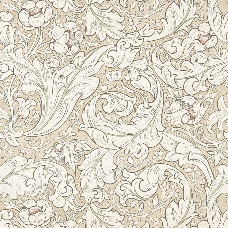 Pure Bachelors Button Wallpaper, Linen/Coral