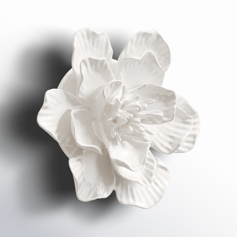 Décoration murale fleur faite à la main, H 2,2 po x l 5,1 po x P 5,1 po