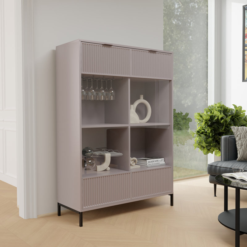 Belmin Display Cabinet, Beige Cashmere