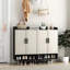 Armoire à chaussures 4 portes pour le vestibule - noir avec rangement réglable
