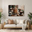 «Christmas Christmas matin pancakes», art mural en métal noir-943680551