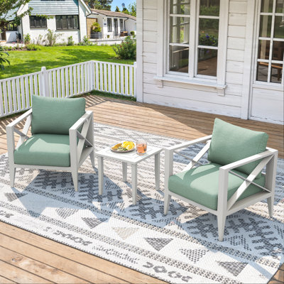 Modern 3-Pc Extra Spacious Aluminum Outdoor Furniture Set