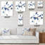 Bleu bleuet avec feuilles vertes III - Horloge murale traditionnelle-1403207945