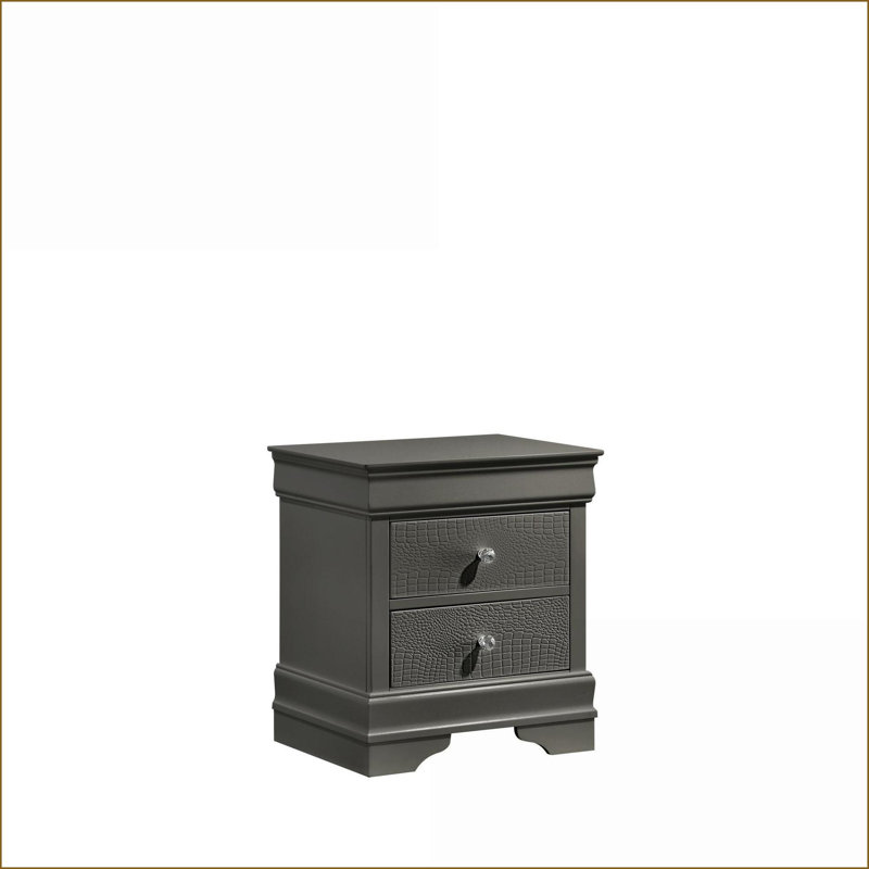Table de chevet 2 tiroirs Blaze, Gris