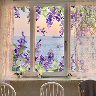 Plants & Flowers Non-Wall Damaging Window Decal