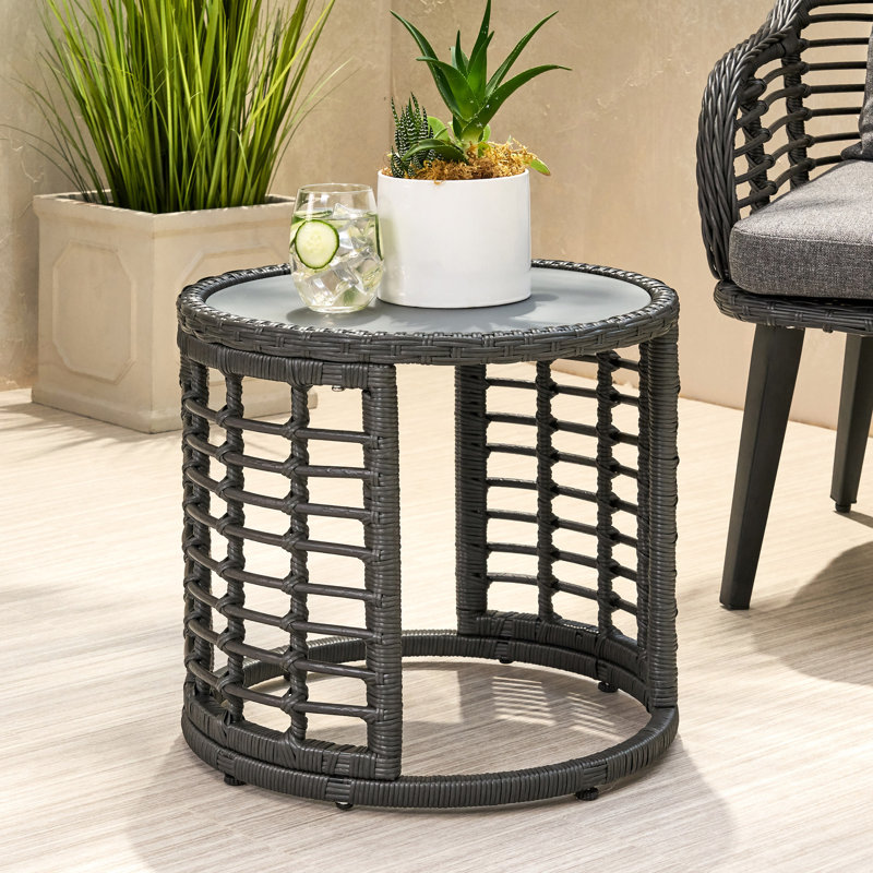 Table d'appoint grise, P 18,42 po x l 15,9 po, 11,9 lb, table de service - Décoration, 18,42 po, 15,9 po, 11,85 lb, Gris
