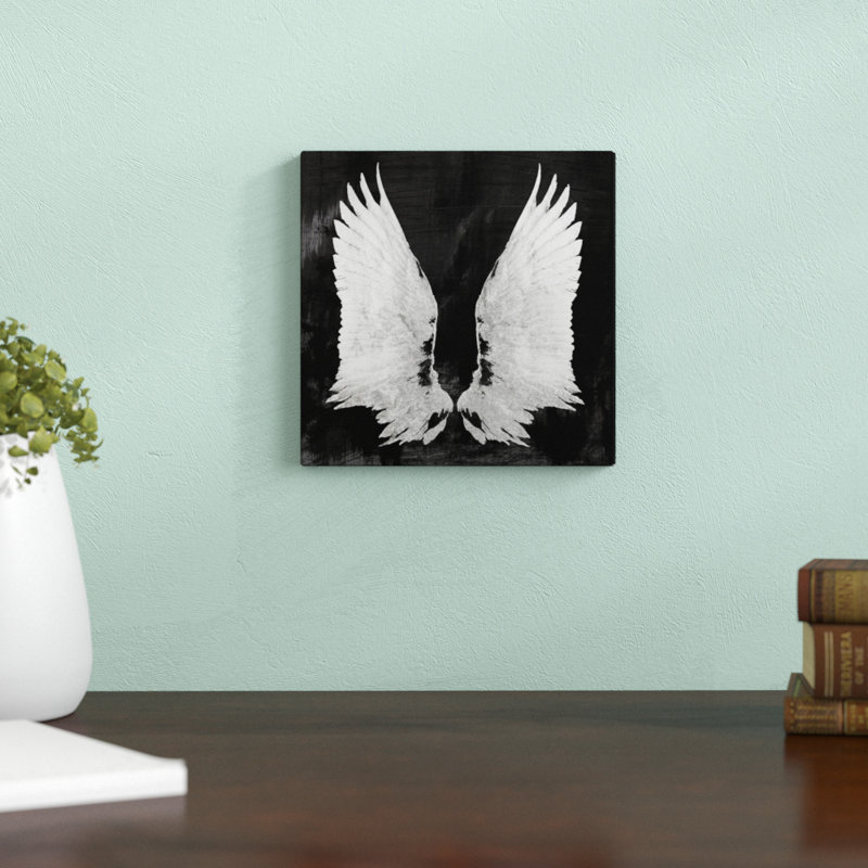 " My Night Wings " Painting Print, 20" H x 20" W x 1.5" D, Black