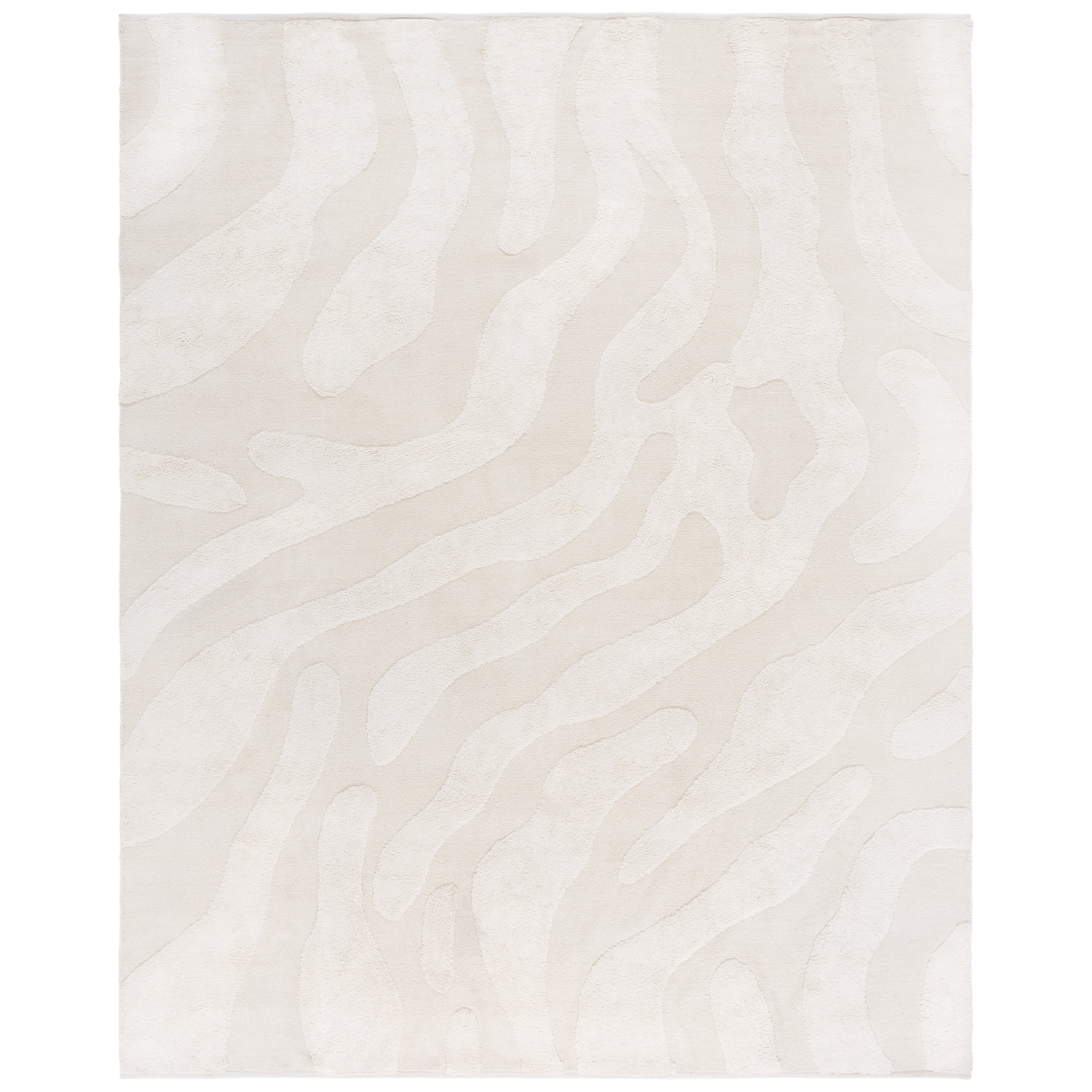 Moura Handmade Recycled Cotton Ivory Rug, Rectangle 8' x 10'
