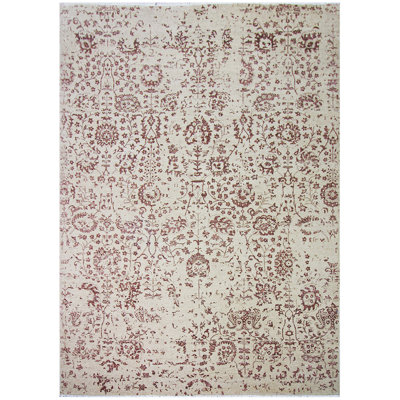 Floral Area Rug in Natural/Wine