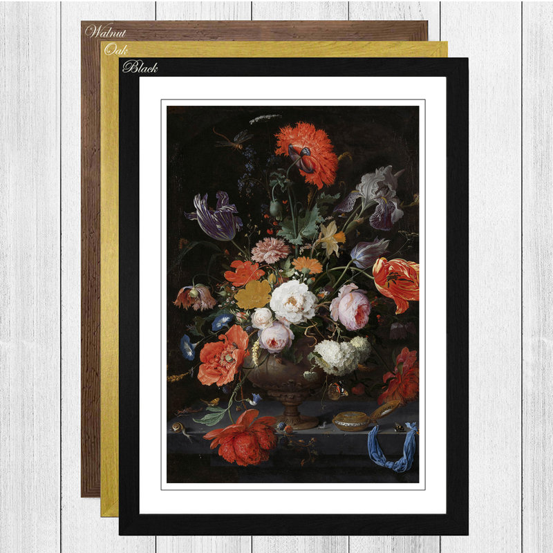 Abraham Mignon - Single Picture Frame Painting, Black