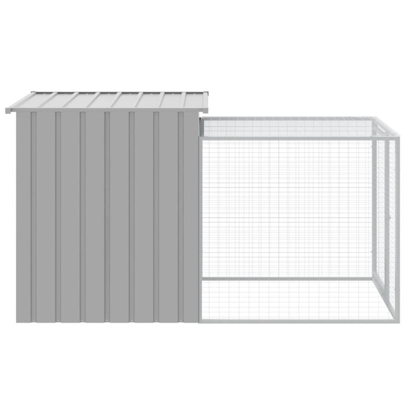 Poulailler avec grillage Ebelina, Gris clair, H 43,3 po x l 43,3 po x P 79,1 po