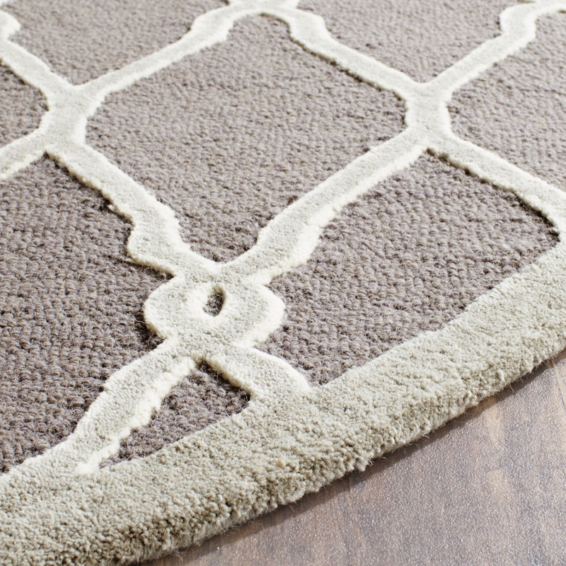 Cannen Hand Tufted Wool Geometric Rug, Round 8'