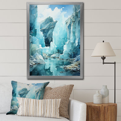 Art mural sur toile Teal Glacier Crystalline Wonderland II - Paysage et nature