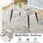 Contemporary Faux Marble 5-Piece 50" Dining Set with Upholstered Chairs-92611031-92611032