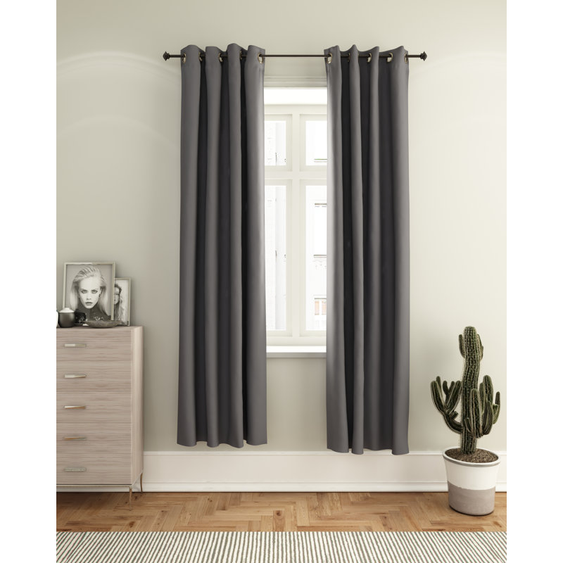 Mileti Blackout Sliding Panel Pair, Dark Gray, 52" W x 63" L