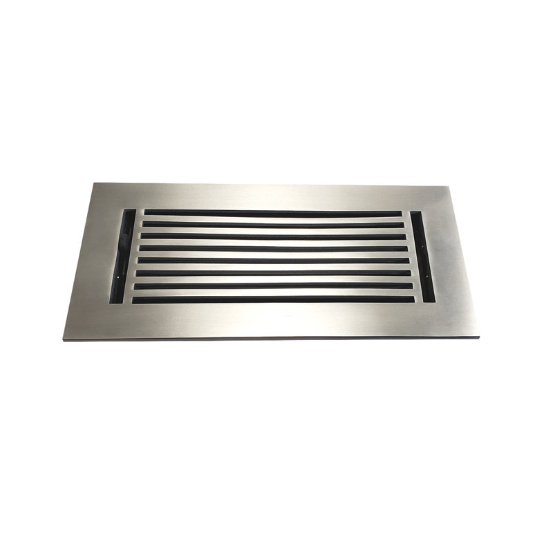 Couvercle de ventilation de registre de plancher en aluminium Elegance, Noir, H 4 po x l 10 po