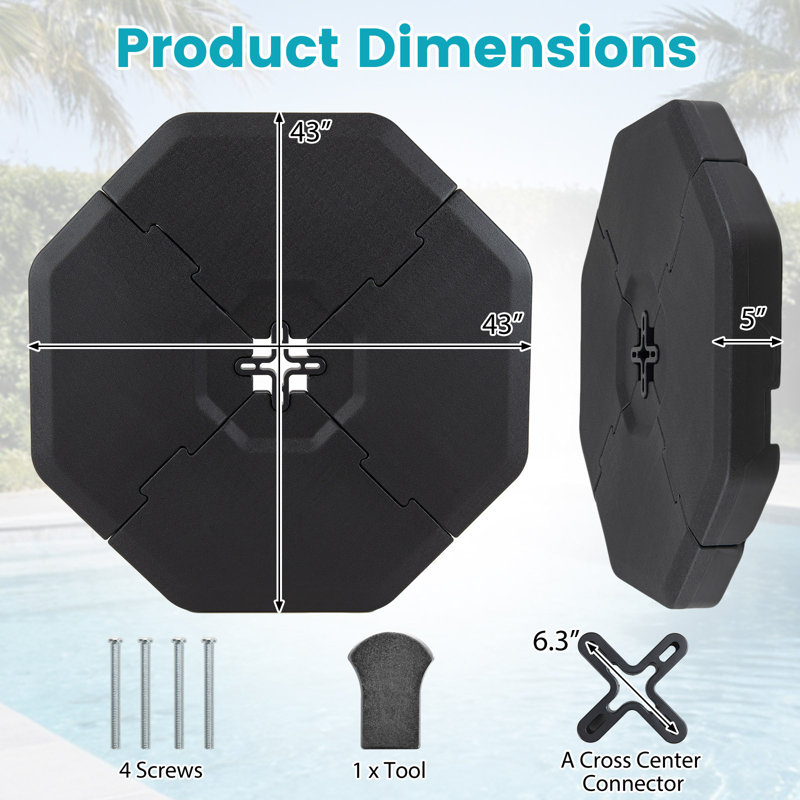 Base de parasol sur pied en plastique Adamson