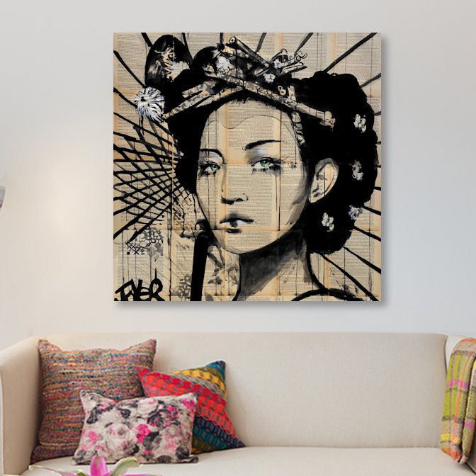 «Lotus», impression sur toile, H 26 po x l 26 po x P 1,5 po, Toile tendue, Pas de tapis