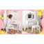 Mclean Kids - Ensemble de coiffeuse et tabouret pour filles avec bureau à trois tiroirs et miroir