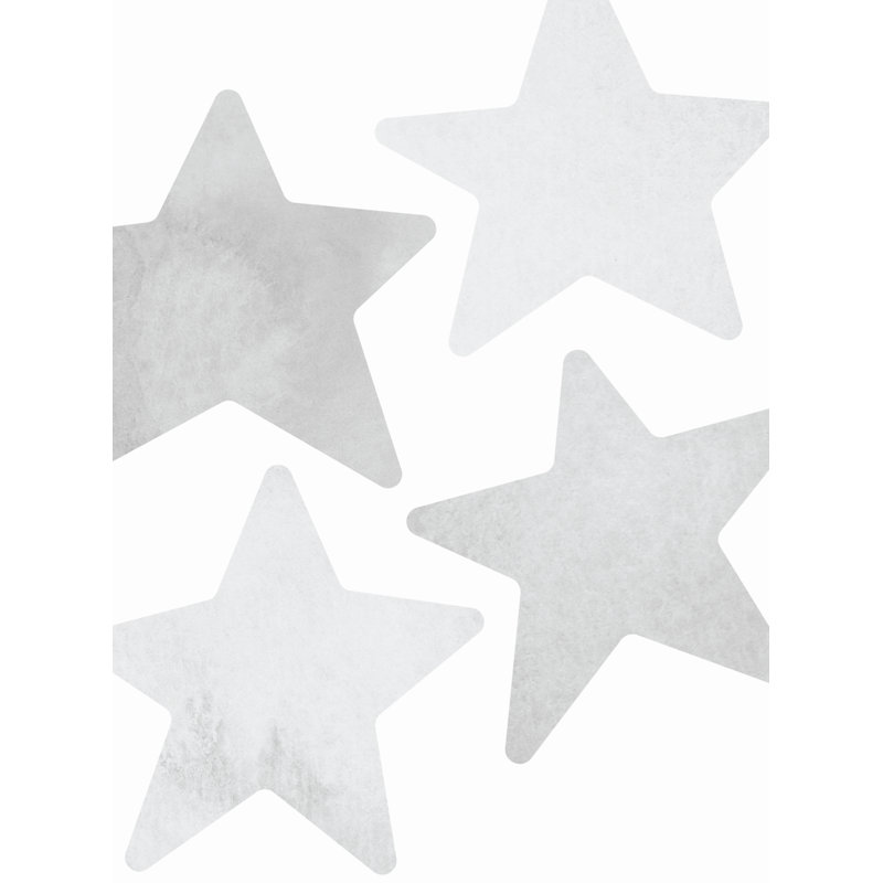 Autocollants muraux étoiles aquarelles, gris