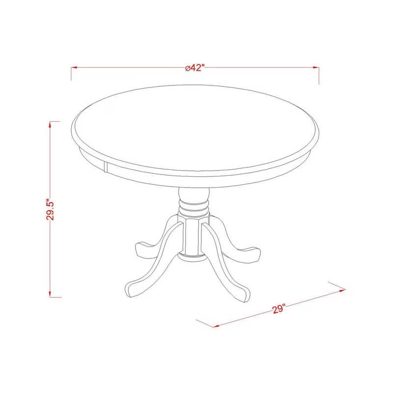 L'ensemble de table de salle à manger 5 pièces pour 4 personnes comprend une table de cuisine ronde avec piédestal et 4 chaises Parson rembourrées en lin bleu bébé, lin blanc