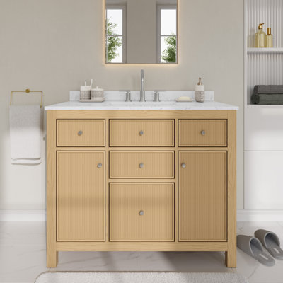 Pendry 42" Freestanding Single Bathroom Vanity with Cultured Marble Top