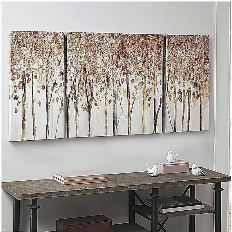 Triptych 3-piece Textured Canvas Wall Art Set