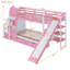 Lit simple superposé avec glissière et rangement en bois de pin massif Fairytale Castle l 76,6 po x P 106,3 po x H 72,8 po