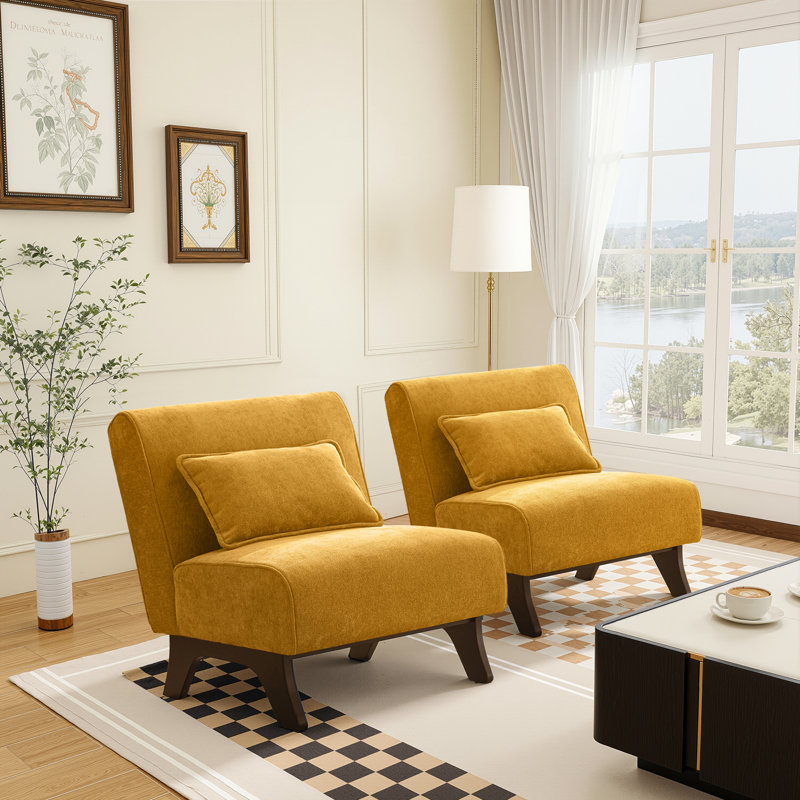 Upholstered Accent Chair, Yellow