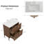 Meuble-lavabo cannelé 30 po avec lavabo en céramique - Tiroirs à fermeture en douceur à extension complète avec rangement cloisonné-115467737